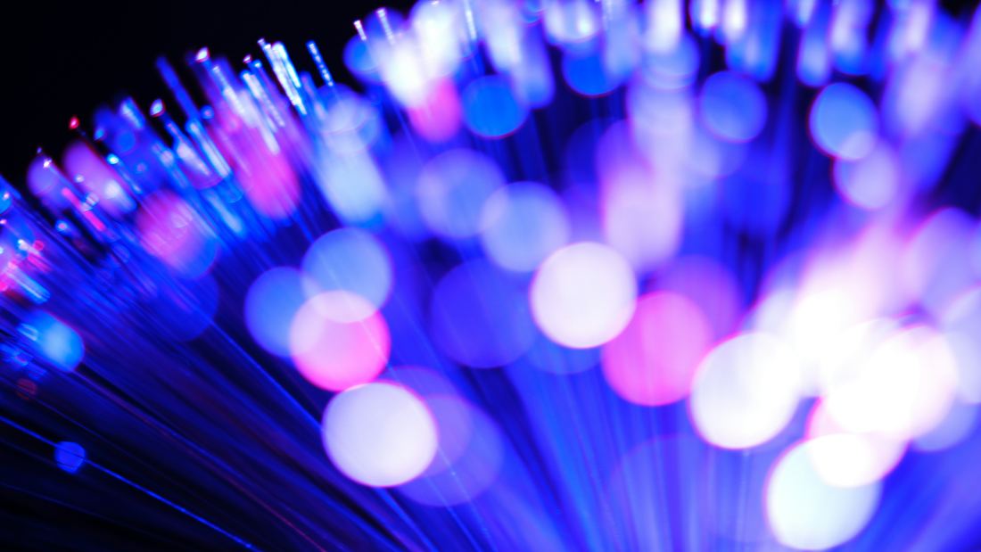 Light travelling along fibre-optic cables