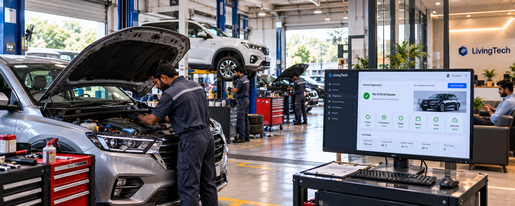 Vehicles on a production line